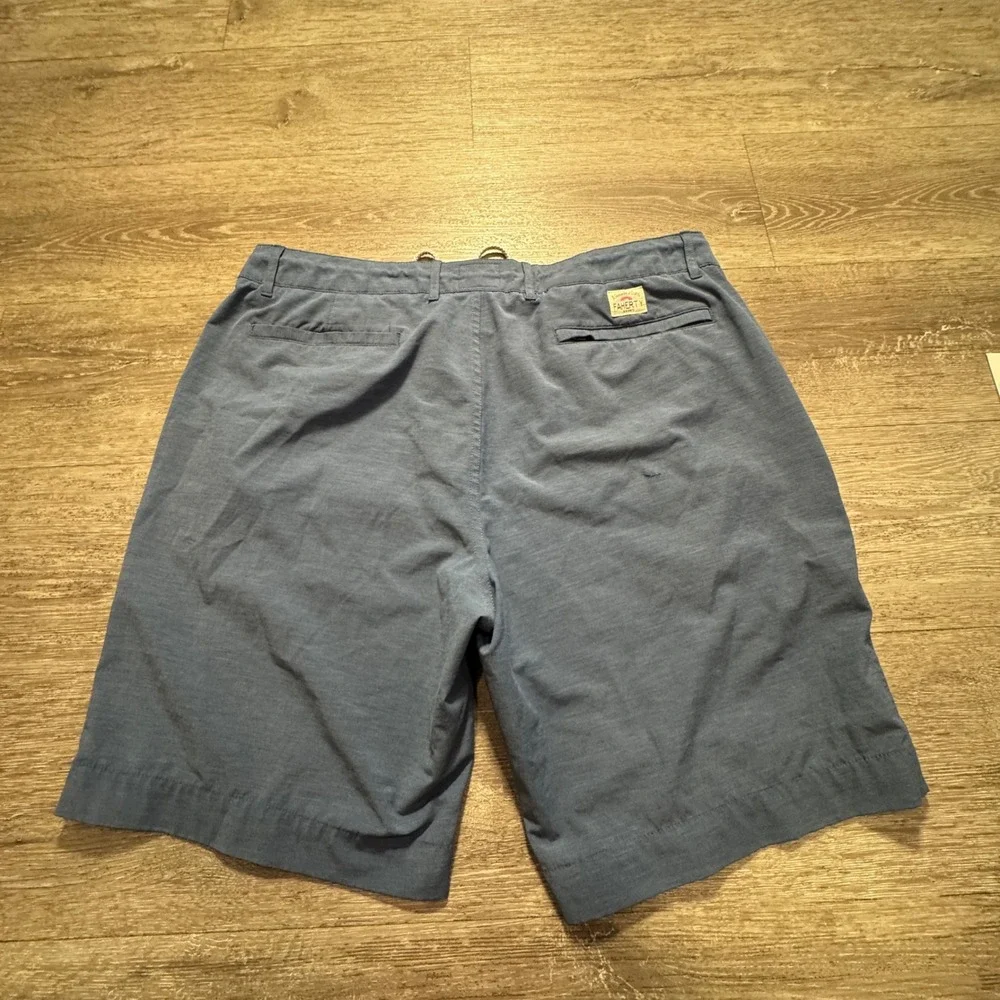 Faherty All Day Shorts Mens 36 Blue Hybrid Vacation Performance Drawstring 9